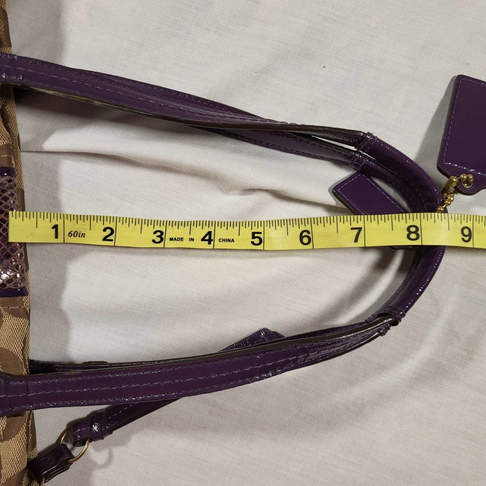 Coach Purse*EUC*Purple & Tan*Signature Snake Stripe*F25706 - Picture 10 of 10